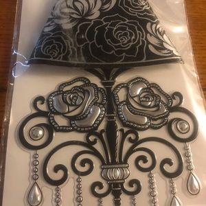 Black & White Rose sticker wall lamp